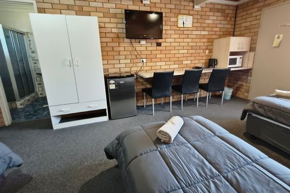 Family Room - desk and kitchenette